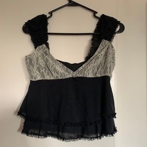 Black Mesh Crop Top